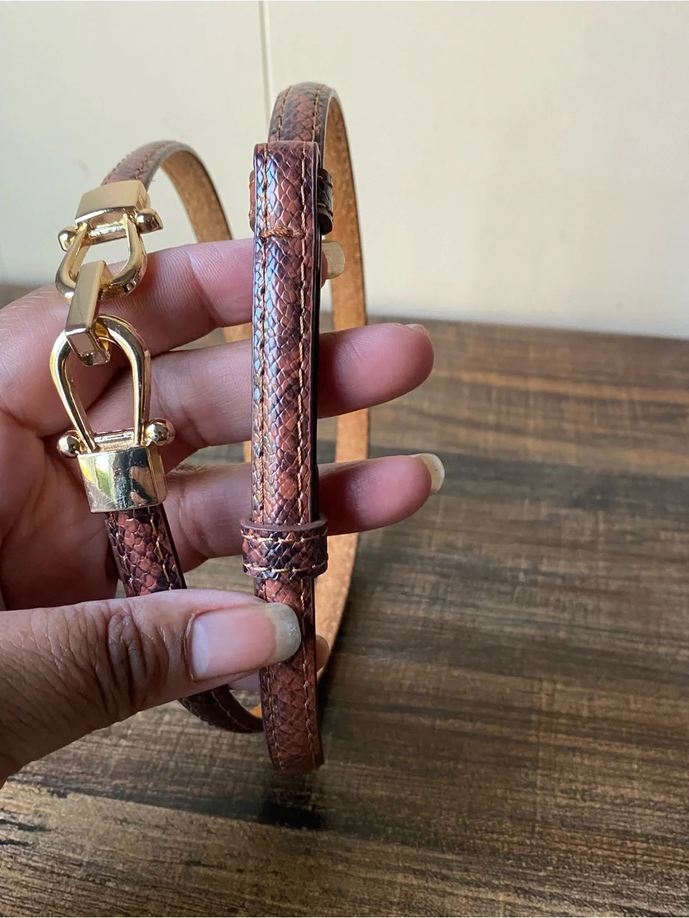 Skinny Leather Belt, 36”